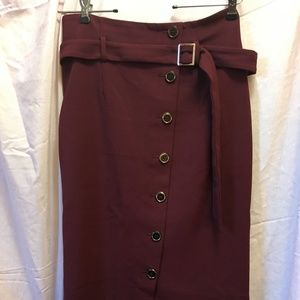 WhiteHouse BlackMarket Burgundy Wine Pencil Skirt